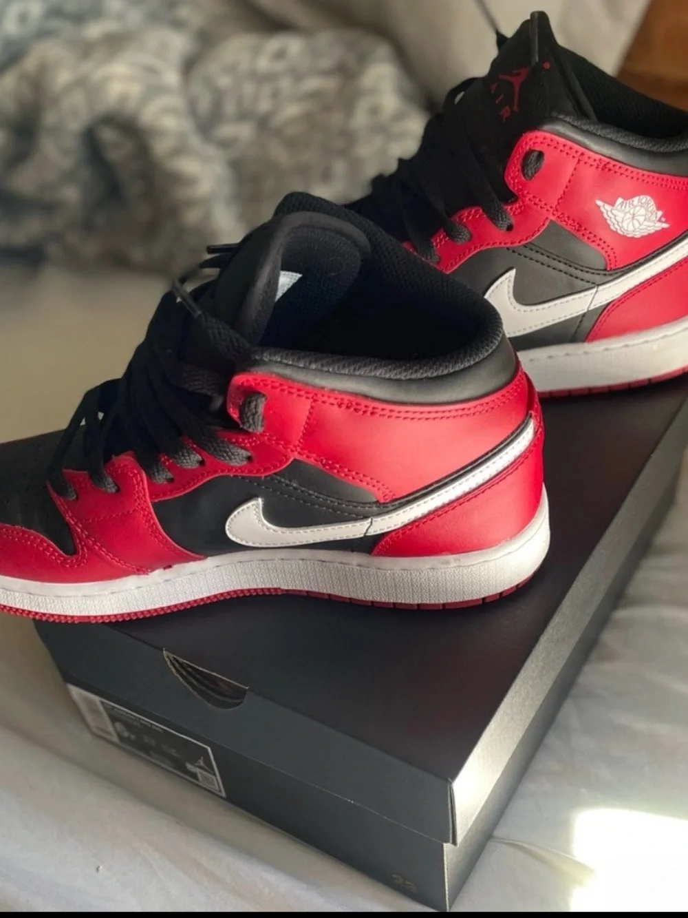 Nike Kids Red, Black & White High-Top Sneakers
